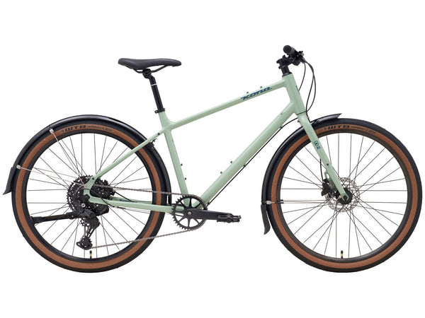 2025 Kona Dew Deluxe Hybrid Bike in Green
