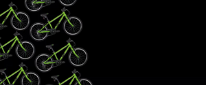 Green bicycles on a black background