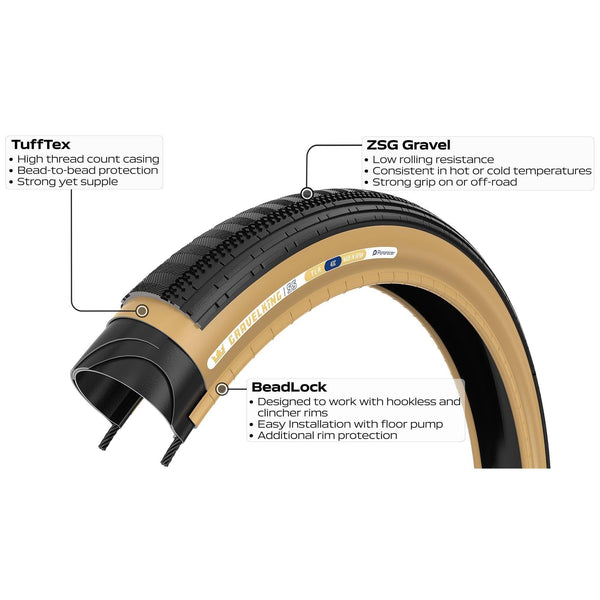 Panaracer Gravelking TLR SS Gravel Tyre in Black/Brown