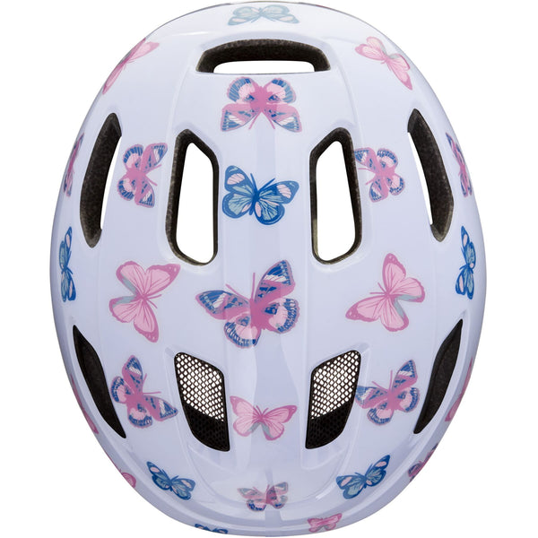 Lazer NutZ 2.0 KinetiCore Kids Bicycle Helmet in White with Butterflies