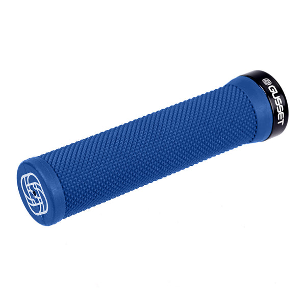 Gusset Single File Lock-On Grips in Blue