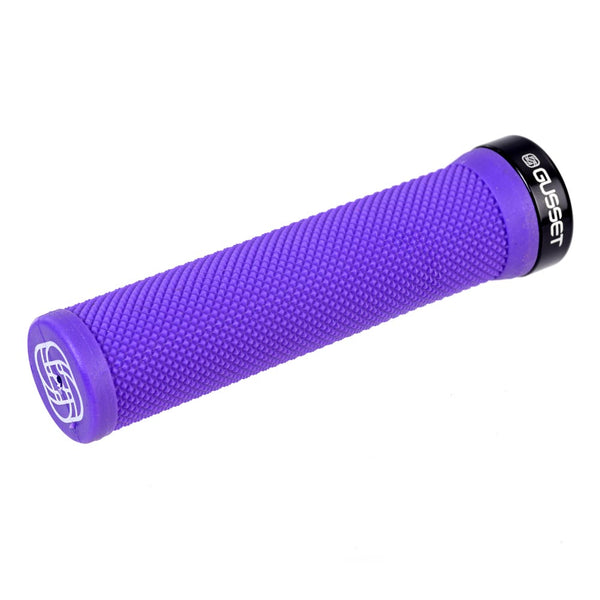 Gusset Single File Lock-On Grips in Purple