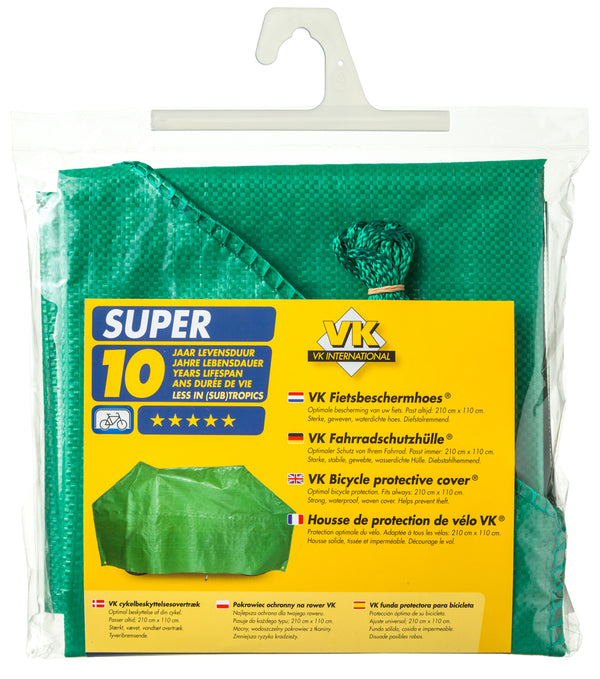 VK "Super" Waterproof Lightweight Contoured Single Bicycle Cover Incl. 5m Cord in Green