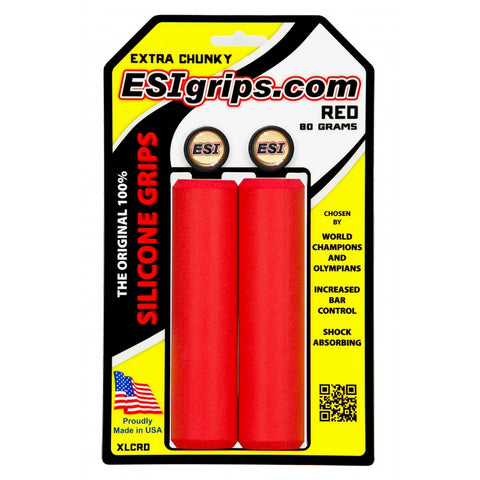 ESI MTB Extra Chunky Silicone Bar Grips in Red