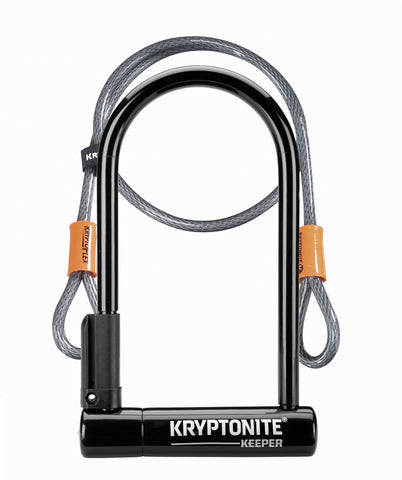 Kryptonite Keeper 'Sold Secure SILVER' Bike D-Lock with Kryptoflex Cable