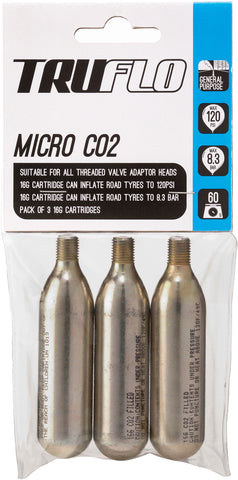 TruFlo Micro CO2 Pump Refill Pack (3 x 16 g Cartridges)