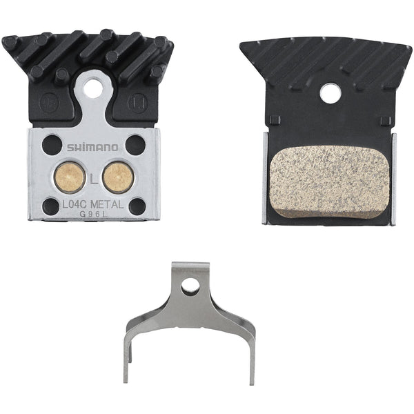 Shimano L04C Stainless/Alloy Disc Brake Pads with Cooling Fins, Sintered Metal
