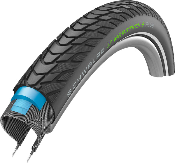 Schwalbe Marathon E-Plus Addix-E Performance Smart Dual Guard Wired Tyre in Black