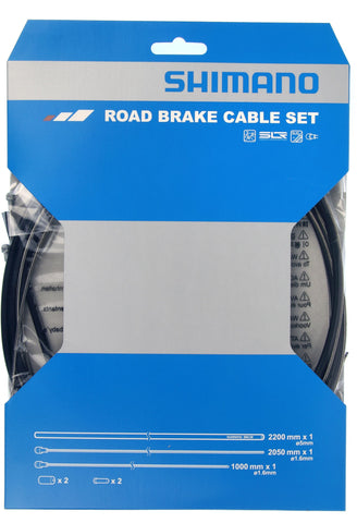 Shimano Road Brake Cable Set With Stainless Steel Inner Wire, Black